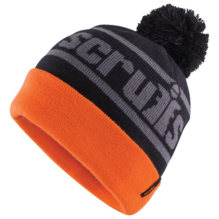 Scruffs Trade Bobble Hat Black/Orange